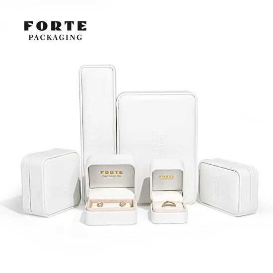 Bijoux en cuir de mode de luxe de Forte empaquetant la boîte à bijoux grise de couleur de logo fait sur commande