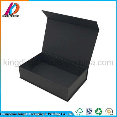 Boîte-cadeau d'aimant en carton noir en forme de livre à clapet personnalisé