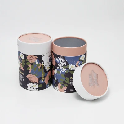 Boîtes-cadeaux rondes personnalisées avec couvercle papier kraft tube de parfum en forme de bougie emballage en carton boîte de tube de papier